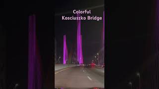 Colorful Kosciuszko Bridge Newyorktravel newyorkshortsbrooklynqueens [upl. by Ketchum162]