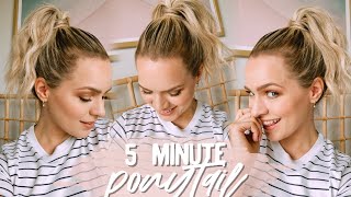 My 5 Minute Ponytail Routine Short Hair  KayleyMelissa [upl. by Anson]