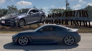 SLAMMING MY FRIENDS BRZ 2023 Subaru brz bc racing coilovers install and new wheels [upl. by O'Callaghan166]