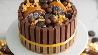 How To Make A KitKat Border Loaded Cake Rosies Dessert Spot [upl. by Woodhouse]