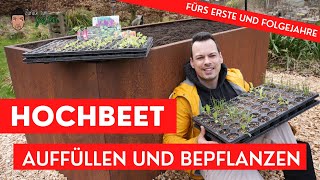 Hochbeet vorbereiten und Bepflanzen im Frühjahr  Befüllung und Aussaat [upl. by Arada]