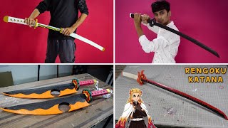 4 Demon Slayer Katana You Can Make At Home [upl. by Abixah]