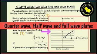 Quarter wave half wave and full wave plates [upl. by Enilorac744]