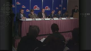 Archives  Le 25 mai 1995 les Nordiques quittaient Québec [upl. by Edecrem622]