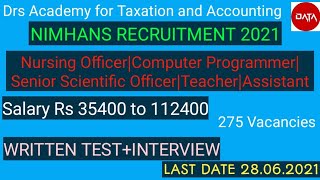 NIMHANS RECRUITMENTNursing OfficerComputer ProgrammerSenior Scientific OfficerTeacherAssistant [upl. by Liw]