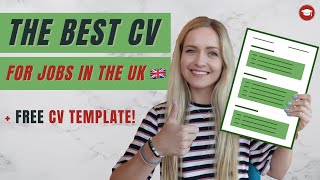 The Best CV for UK Job Applications  FREE CV TEMPLATE [upl. by Ymaj]