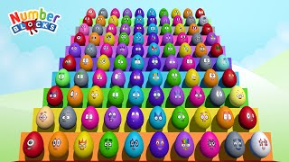 Numberblocks EGG Counting 1100 Learn to Count Numberblocks Cube 1 to 100 Number Patterns [upl. by Pinchas138]