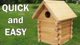 Making a Log Cabin Birdhouse with 1 Board [upl. by Trevethick]