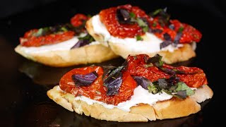 ПРОСТОЙ РЕЦЕПТ Бутерброды с вялеными помидорами  Sundried Tomatoes Bruschetta [upl. by Tooley]