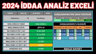 2024 İDDAA ANALİZ EXCELİ [upl. by Akitahs]