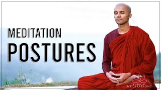 Meditation Postures 🧘‍♀️ Buddhism In English [upl. by Enawyd]