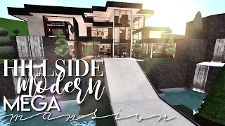 Bloxburg Hillside Modern Mega Mansion 220k  No large plot amp No Advanced Placing  House SpeedBuild [upl. by Amsab]