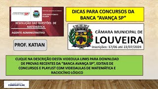 AVANÇA SP  Prova Agente Administrativo  Câmara Municipal de CabreuvaSP [upl. by Nolana]