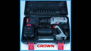 CROWN Perceuse Visseuse 12V مفك البراغي و مثقاب كهربائي لاسلكي 2في1 بسرعتين مع بطاريتين لشحن سريع [upl. by Annavoj834]