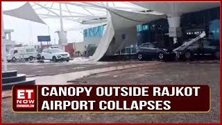 After Delhi Canopy Collapses at Rajkot Airport During Maintenance No Injuries Reported  Top News [upl. by Zimmer496]