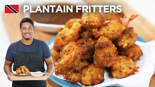 Moreish Plantain Saltfish Fritters Recipe by Chef Shaun 🇹🇹 Foodie Nation [upl. by Ominorej]