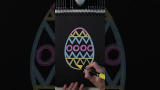 How to draw NEON Easter Egg using Posca markers and colouring crayons [upl. by Haig]