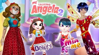 Miss Delight Vs Mia and Me  My Talking Angela 2 [upl. by Dottie]