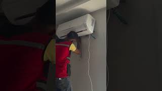 Ac split air conditioner installation airconditioner climatización carrier shorts short [upl. by Truscott]