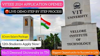 🛑VITEEE 2024Application Filling DemoStep by Step ProcessExplanationBTech AdmissionDineshprabhu [upl. by Leik735]