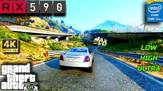 GTA 5  i7 4790  RX 590 8GB  Test All Settings [upl. by Tarrel]