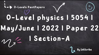 OLevel physics  5054  MayJune  2022  Paper 22  SectionA Solved [upl. by Means]