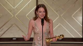 Emma Stone Wins Best Female Actor – Motion Picture MusicalComedy I 81st Annual Golden Globes [upl. by Ahsal]