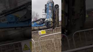 75 tonne piling rig topples over at London site [upl. by Eiluj]