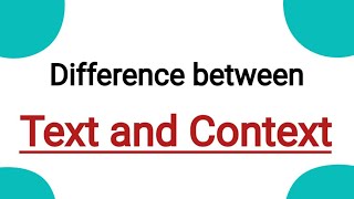 Difference between Text and Context  Text vs Context  Discourse Studies learnenglishliterature [upl. by Sparky]