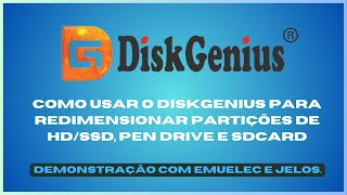 Usando o DiskGenius para redimensionar partições de disco em qualquer formato HD SSD PD SD Card [upl. by Mraz]