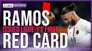 Double Yellow Card Becomes Ramos First Red Card in Ligue1 [upl. by Iorgos]