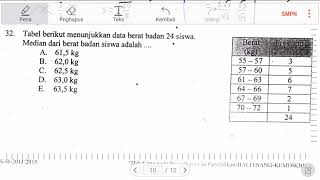 Nomor 32 Median data kelompok  Pembahasan Soal UN Matematika tahun 2015 SMK TKP [upl. by Sivlek]