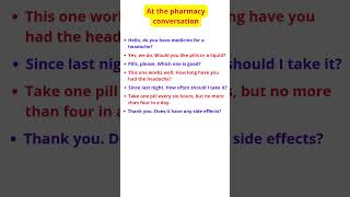 Simple Pharmacy Conversation in English  Easy Dialogues for Beginners learnenglishspeaking [upl. by Odlo]