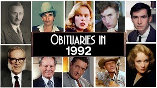 Obituaries in 1992 Remembering the Most Notable Figures We Lost in 1992 [upl. by Hayifas963]