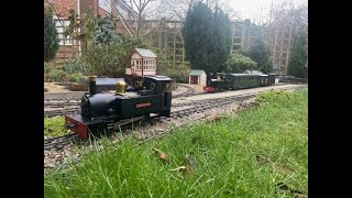 roundhouse Millie River Camel 16mm live steam locomotive hauls a mixed train on the railway [upl. by Hachman538]