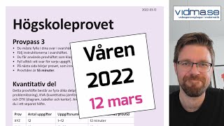 Högskoleprovet Våren 2022 12 mars Provpass 3 Kvantitativ del KORRIGERING upg 26 [upl. by Annovoj]