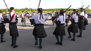 Commissioners Own Pipes amp Drums in Cochrane Ontario 20180611 [upl. by Yentruoc69]