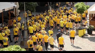 KIBICE Pogoń Szczecin  Broendby Kopenhaga 21072022 Przemarsz fanów Broendby Kopenhaga na stadion [upl. by Felicia]