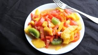 Mango Fruit Salad Recipe 92512  Day 44 Vegan Vegetarian [upl. by Oflunra]