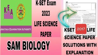 KSET 2017 Life science question paper solved KSET Previous year QUESTION PAPER by SAM BIOLOGY [upl. by Estey137]