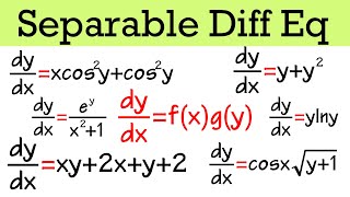 How to solve separable differential equations 6 examples calculus 2 [upl. by Gratiana]