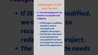 Advantages of JSP over Servlet  JSP vs Servlet [upl. by Grubman]