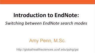 Introduction to EndNote  Switching between EndNote search modes [upl. by Ollie]