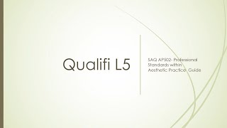 QUALIFI L5  Intro to SAQ AP502  Professional Standards Within Aesthetic Practice Guide [upl. by Rossner]