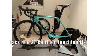 How To Stop Bianchi Oltre XR3 Disc Break Calliper Touching Neo Tacx 2T Fix [upl. by Topliffe531]