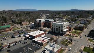 Christiansburg Virginia Downtown Aerial Drone [upl. by Ecinhoj679]