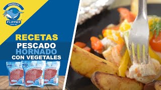 RECETA  PESCADO HORNADO CON VEGETALES [upl. by Cavuoto]