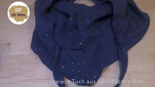 Halstuch nähen 🧣 Dreieckstuch ohne Verschnitt📍Anfänger Nähprojekt 🤩 5€Geschenk 🎀 Geschenkidee [upl. by Iaras476]