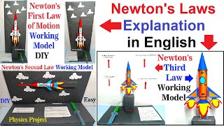 newtons laws of motion first second and third law working model explanation english howtofunda [upl. by Eenej]