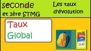 Seconde  1ère première STMG les Taux taux global prix initial [upl. by Ymac]